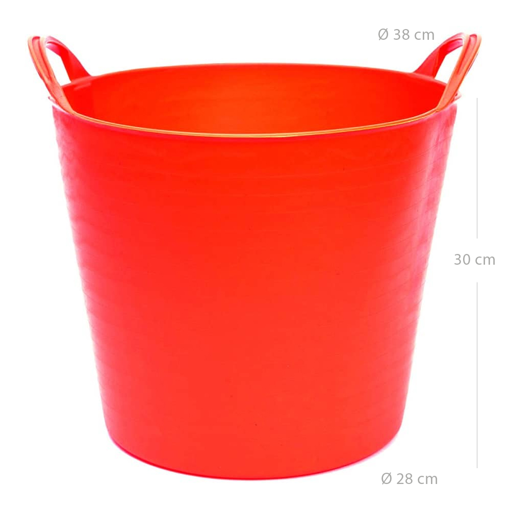 Capazo plastico 25 Litros Rojo