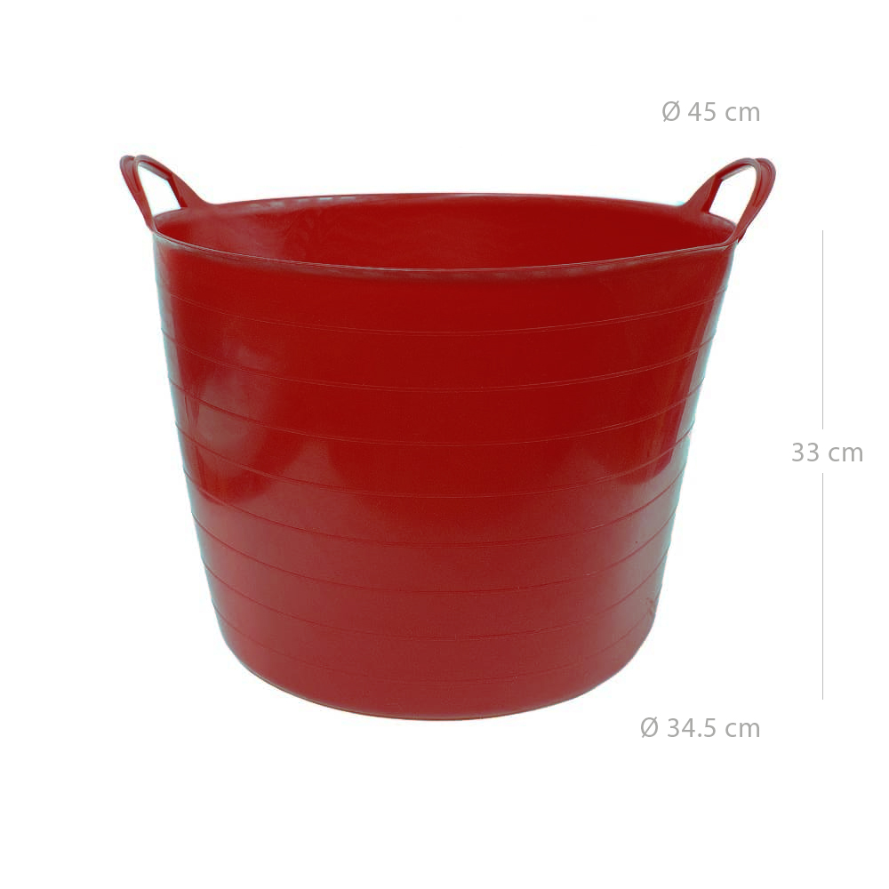 Capazo plastico 42 Litros Rojo