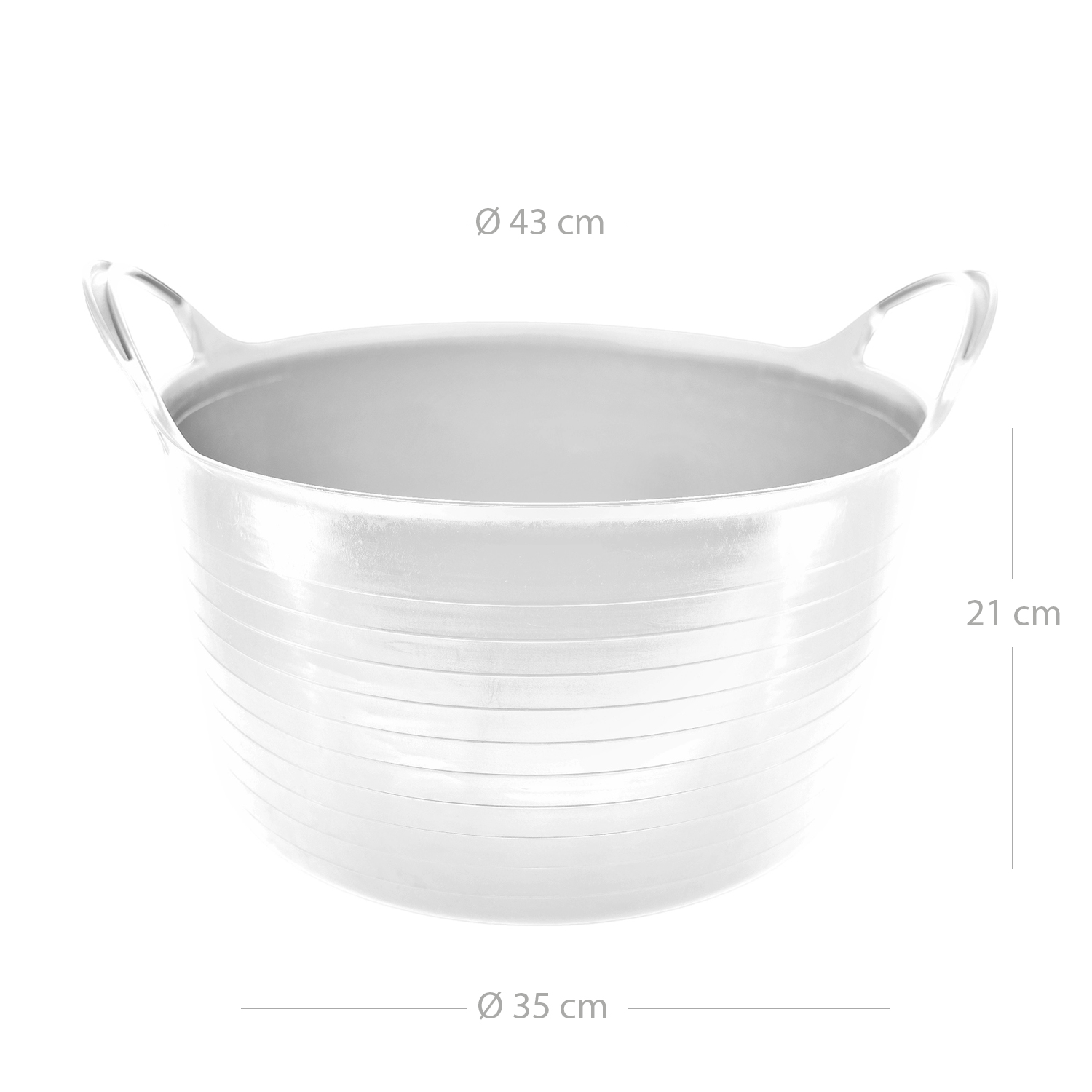 Capazo uso alimentario de plastico 30 Litros Blanco