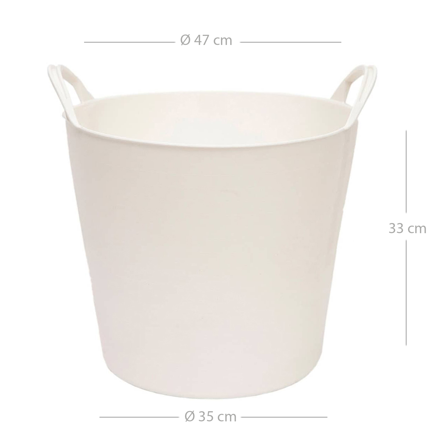 Capazo uso alimentario de plastico 42 Litros Blanco