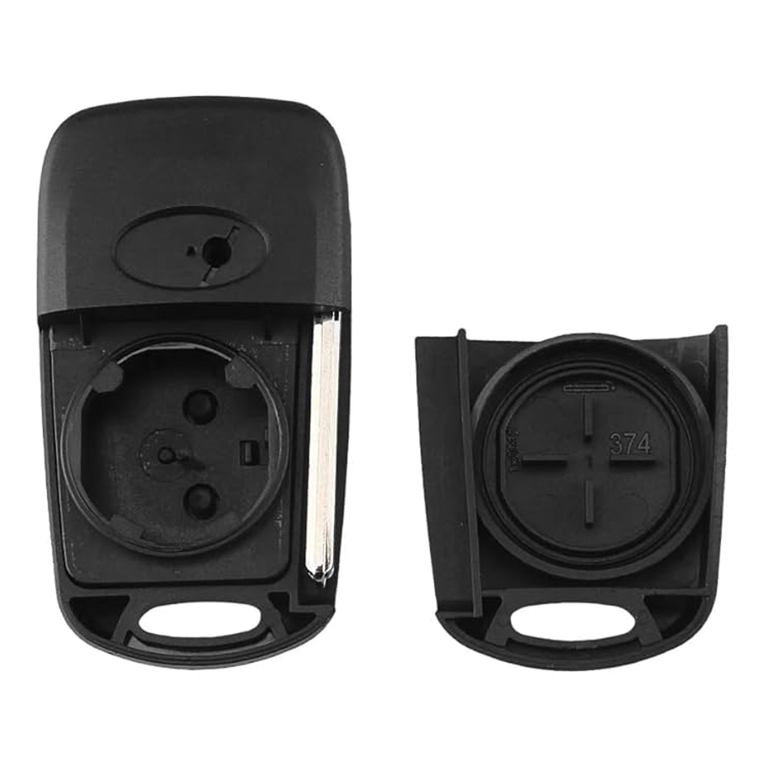 Carcasa Mando Llave Coche 3 Botones Compatible Con Hyundai Negro  Negro