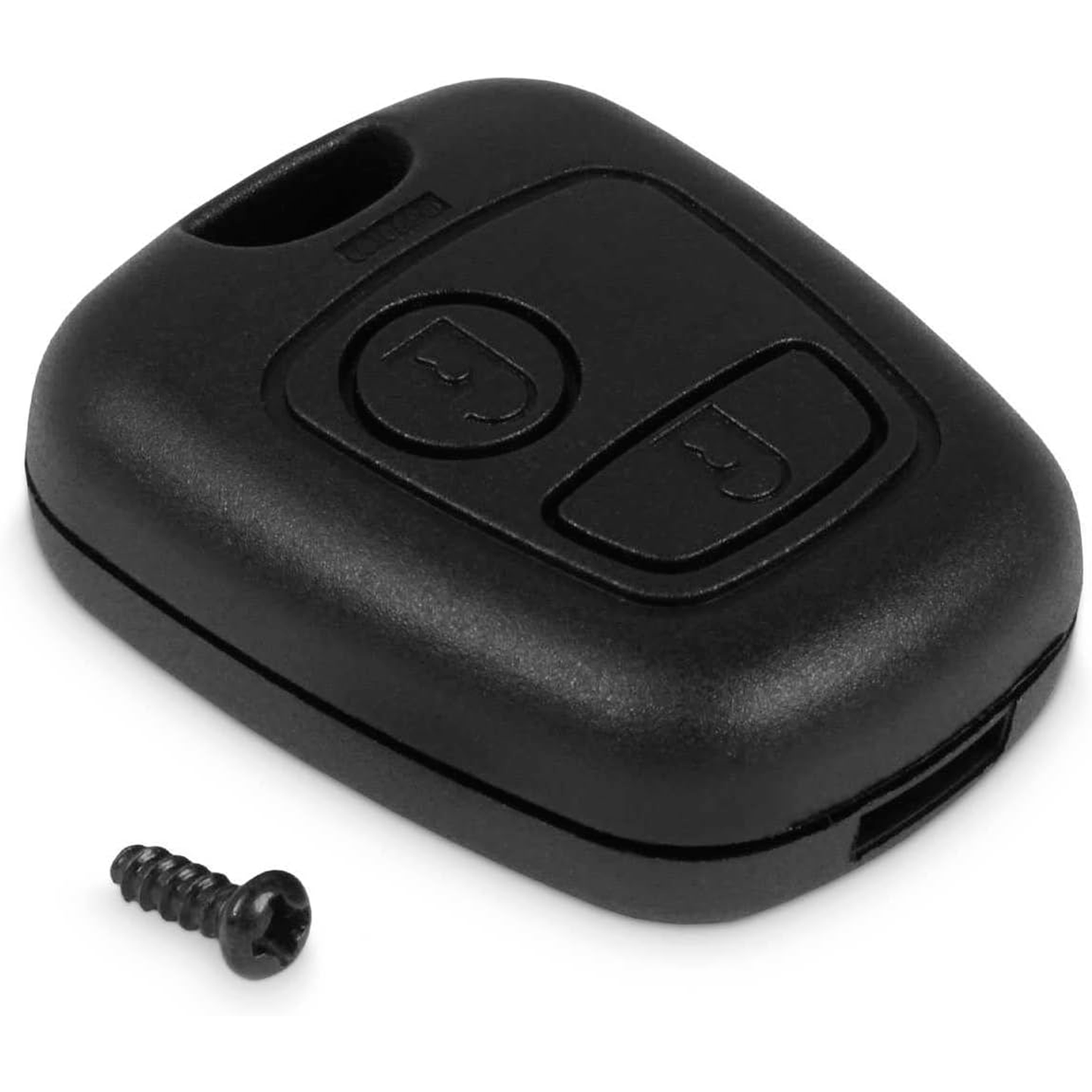 Carcasa Mando Llave De Coche 2 Botones Compatible Con Citroën  Negro