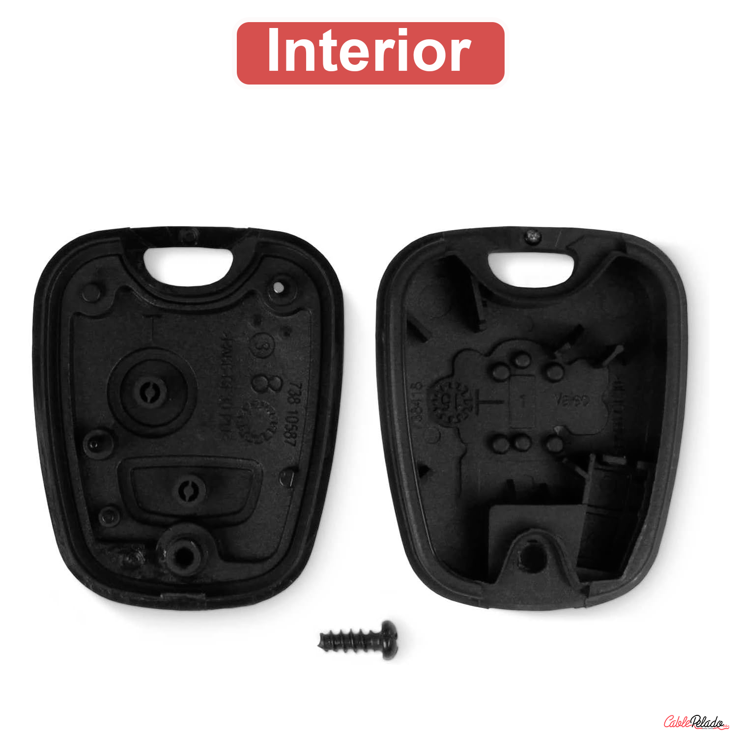 Carcasa Mando Llave De Coche 2 Botones Compatible Con Citroën  Negro