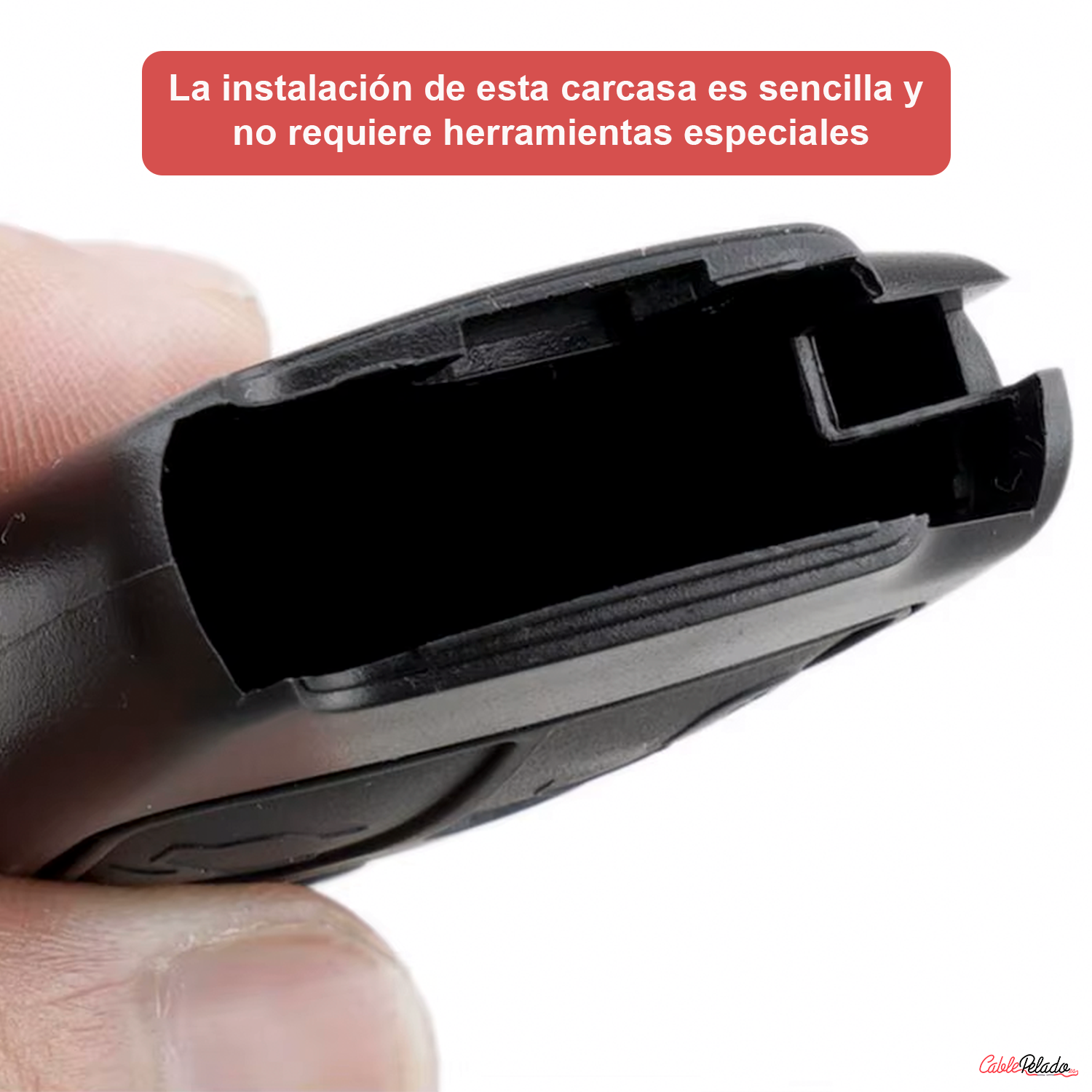Carcasa Mando Llave De Coche 3 Botones Compatible Con Mercedes  Negro