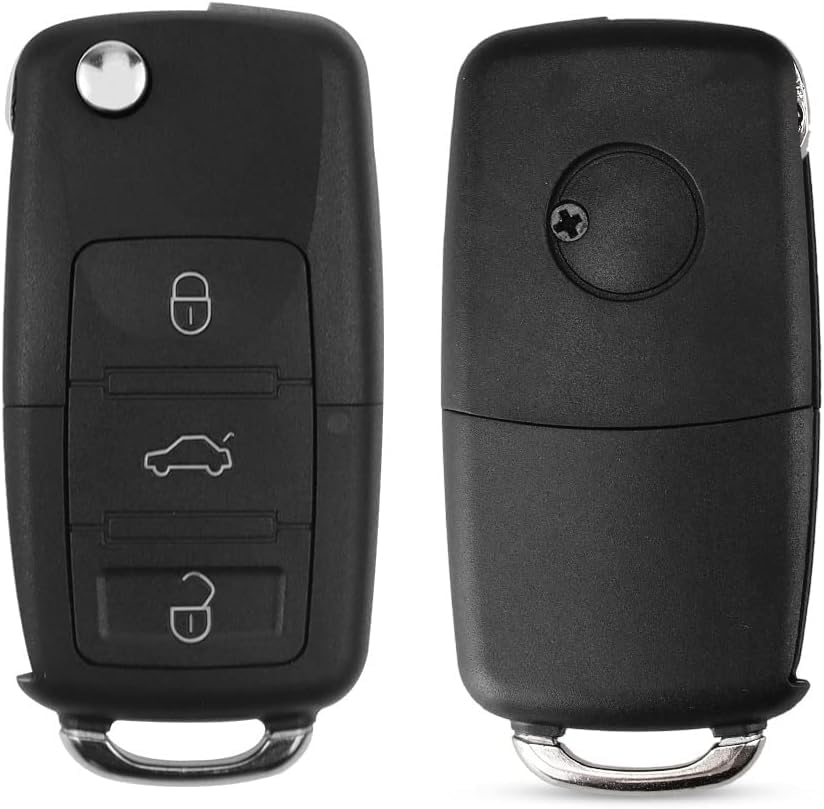 Carcasa Mando Llave De Coche 3 Botones Compatible Con VW  Negro