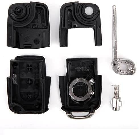 Carcasa Mando Llave De Coche 3 Botones Compatible Con VW  Negro