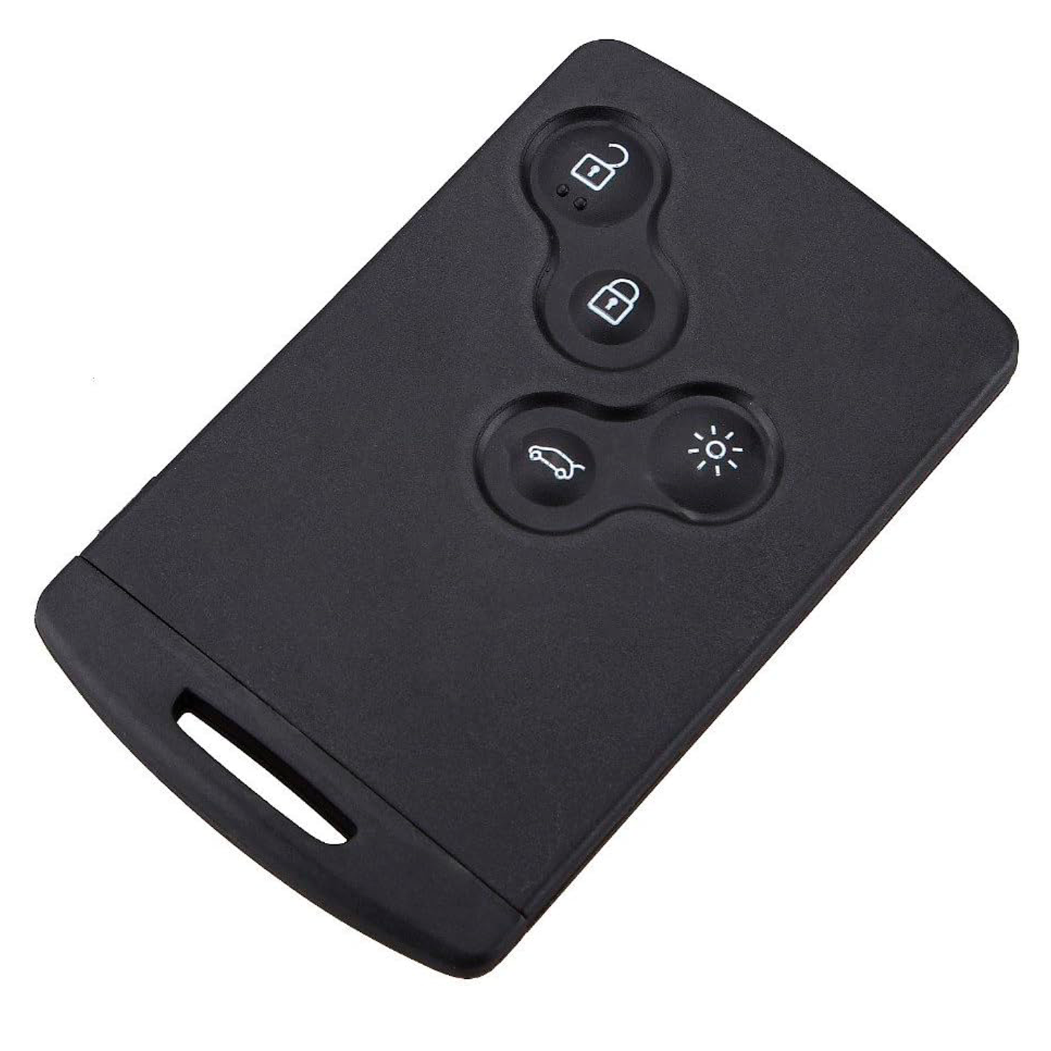 Carcasa Mando Llave De Coche 4 Botones Compatible Con Renault  Negro