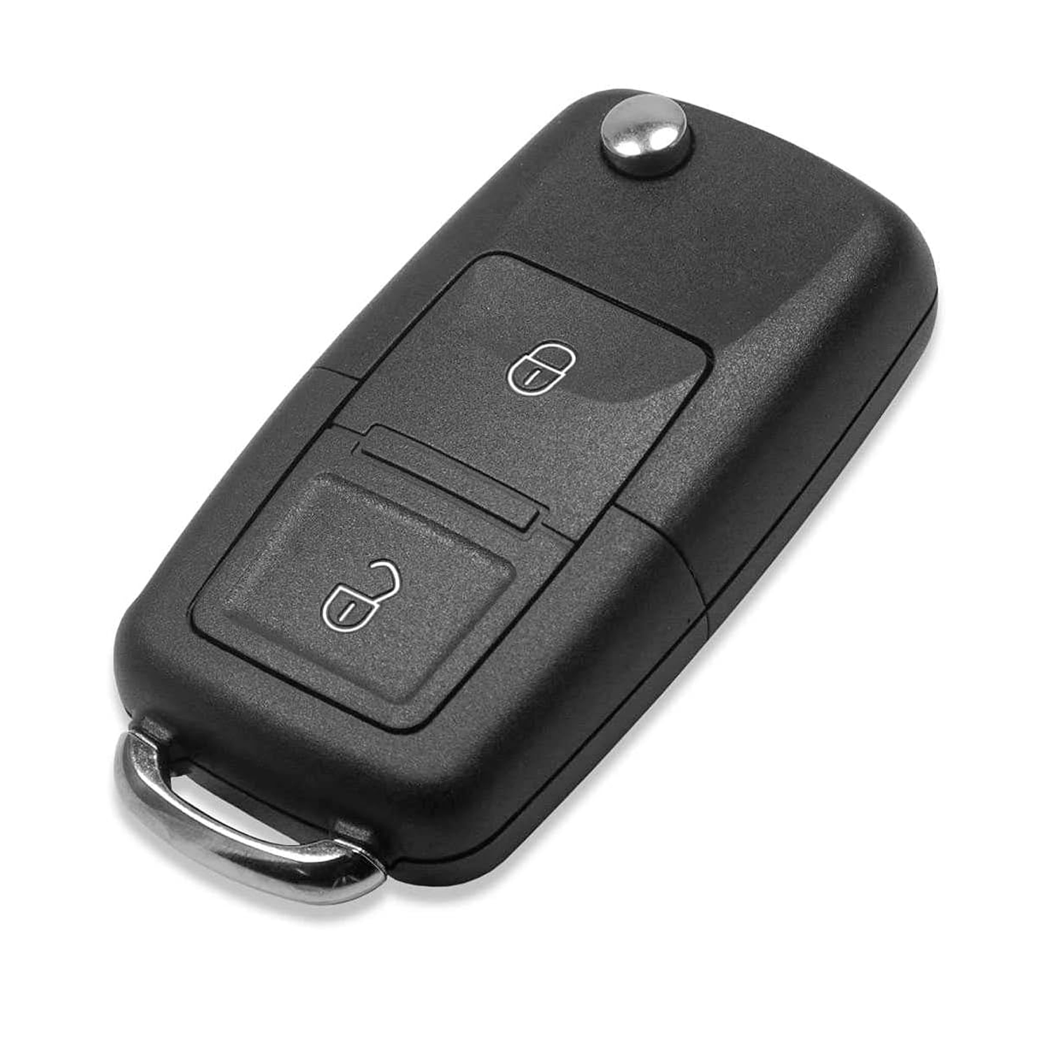 Carcasa Mando Llave Del Coche 2 Botones Compatible Con VW  Negro