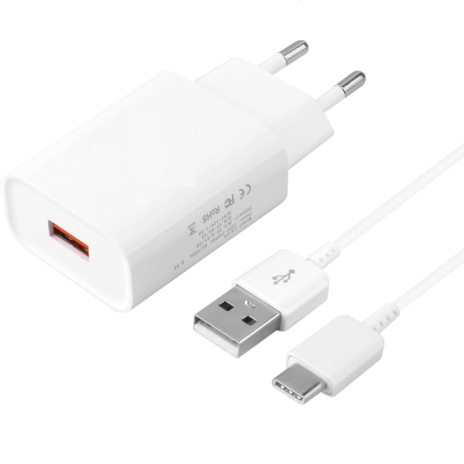 Cargador USB-C 1A 5V 1 M Blanco