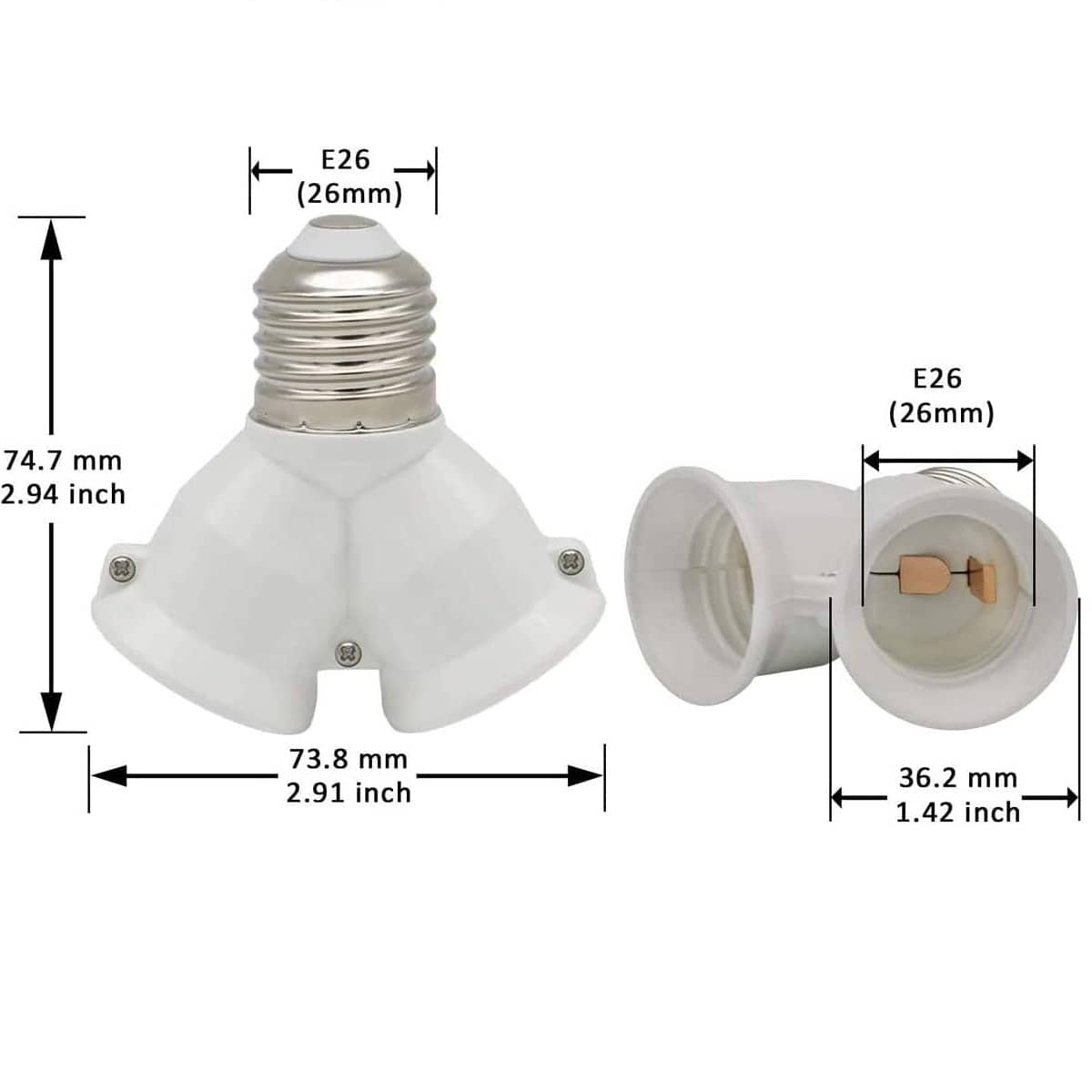 Casquillo de bombilla divisor E27 Blanco