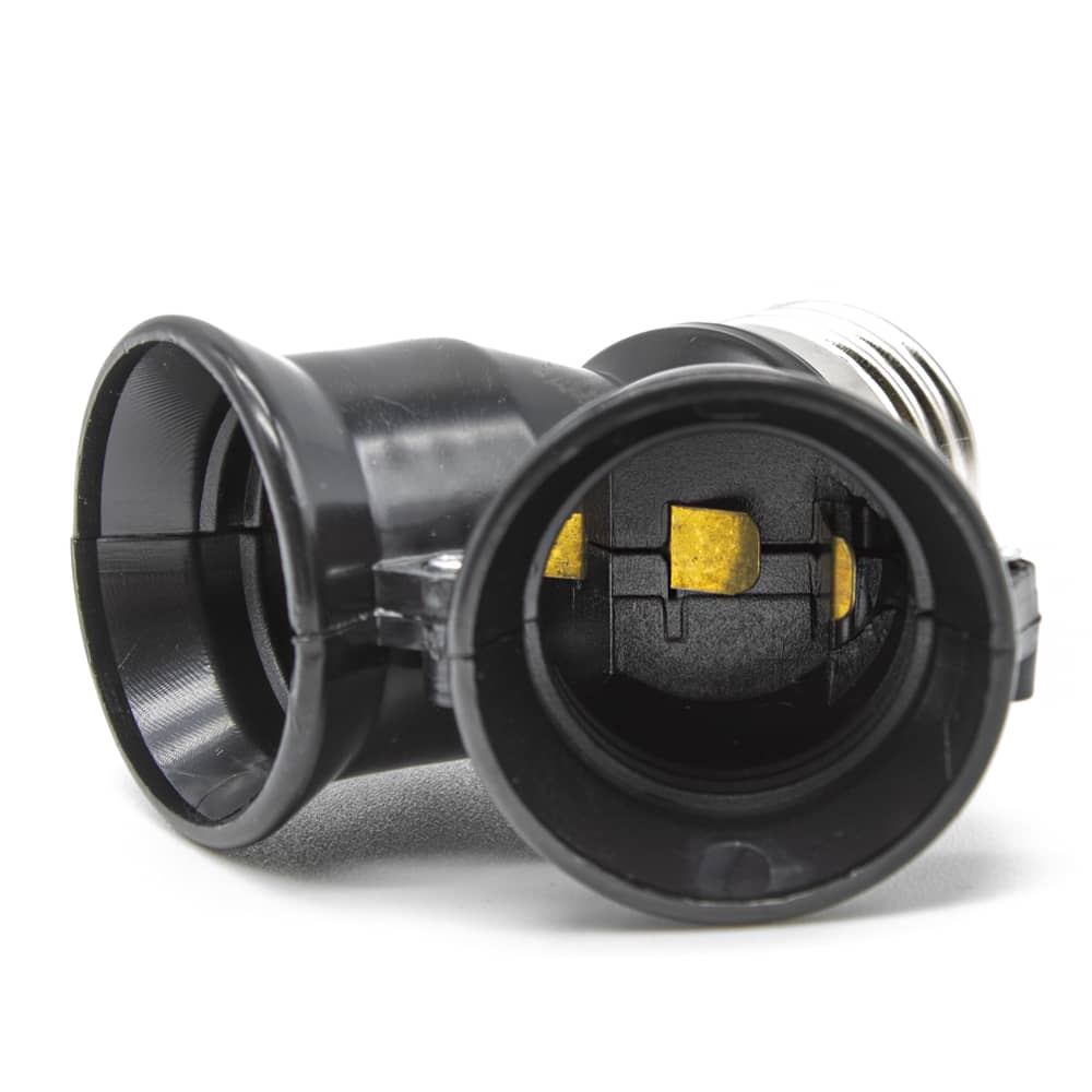 Casquillo de bombilla divisor E27  Negro