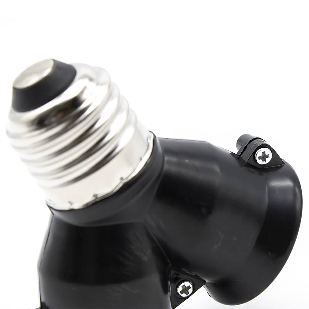 Casquillo de bombilla divisor E27  Negro