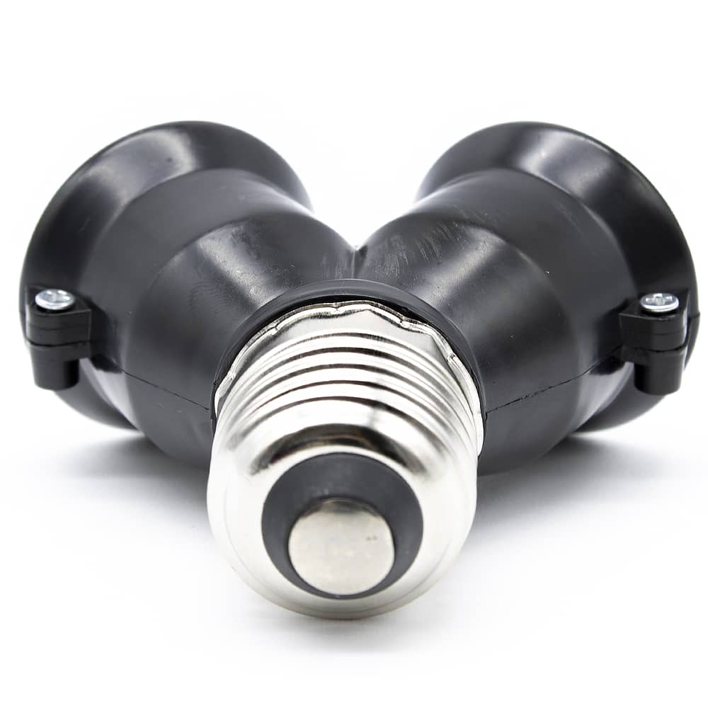Casquillo de bombilla divisor E27  Negro