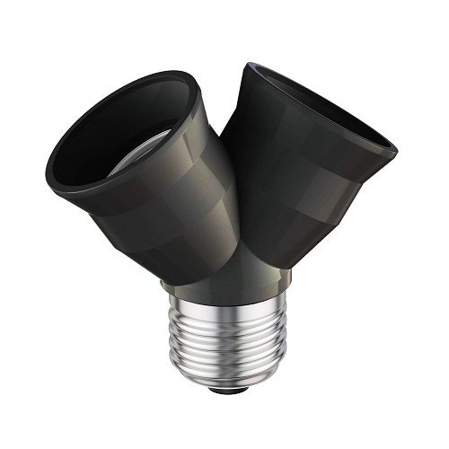 Casquillo de bombilla divisor E27  Negro