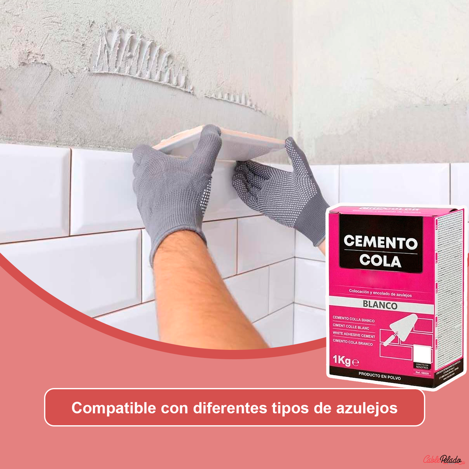 Cemento Cola Blanco En Polvo Para Colocación Y Encolado De Azulejos 1 Kg
