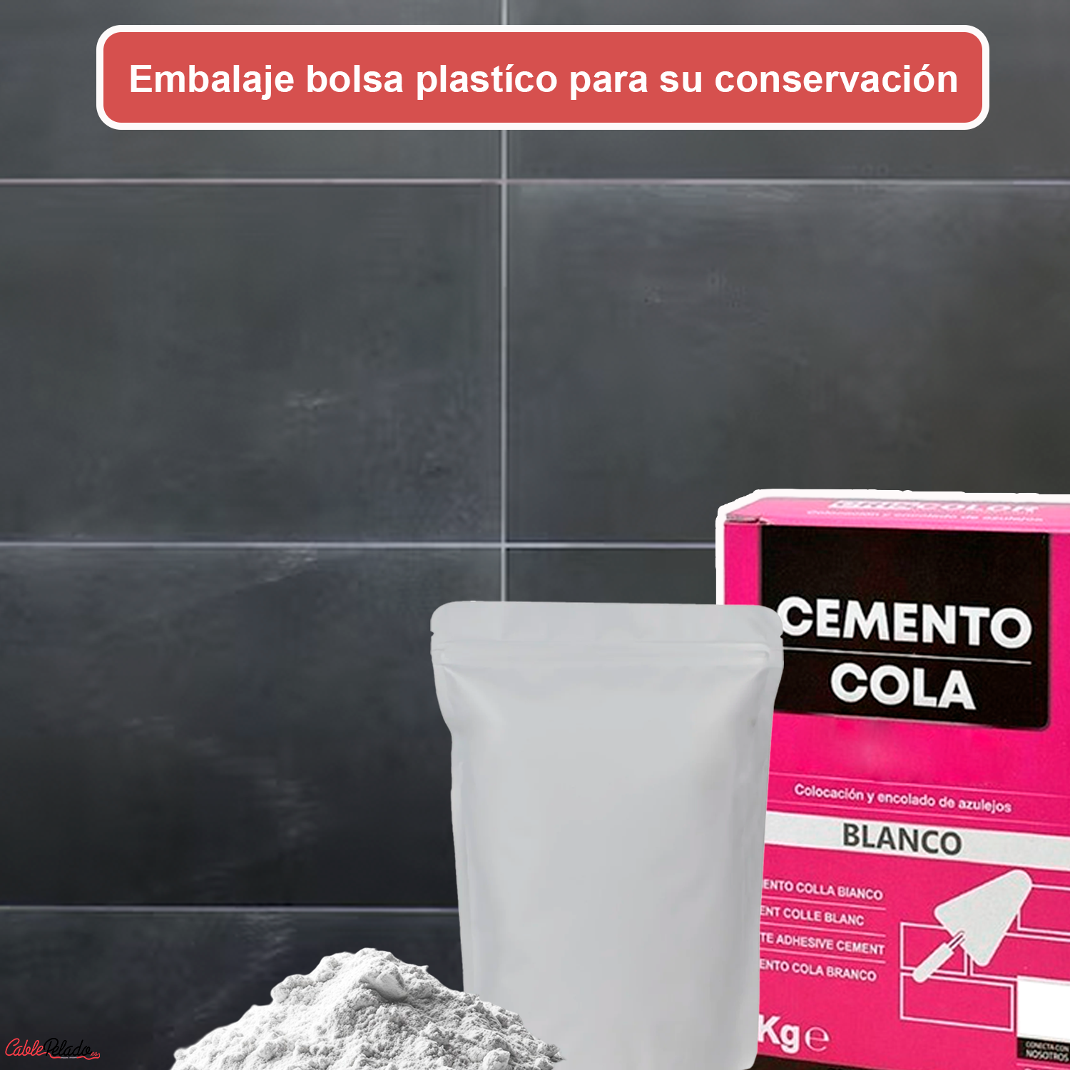 Cemento Cola Blanco En Polvo Para Colocación Y Encolado De Azulejos 1 Kg