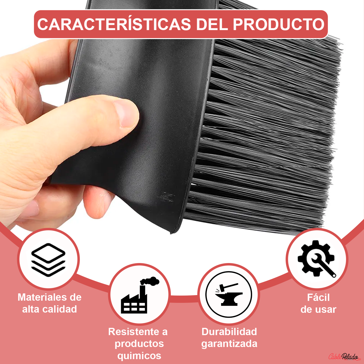 Cepillo De Limpieza De Cerdas Suaves y Nailon Excelente para Detalles  Negro