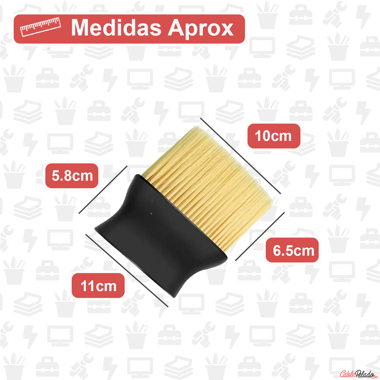 Cepillo De Limpieza De Cerdas Suaves y Nailon Excelente para Detalles v2  Negro