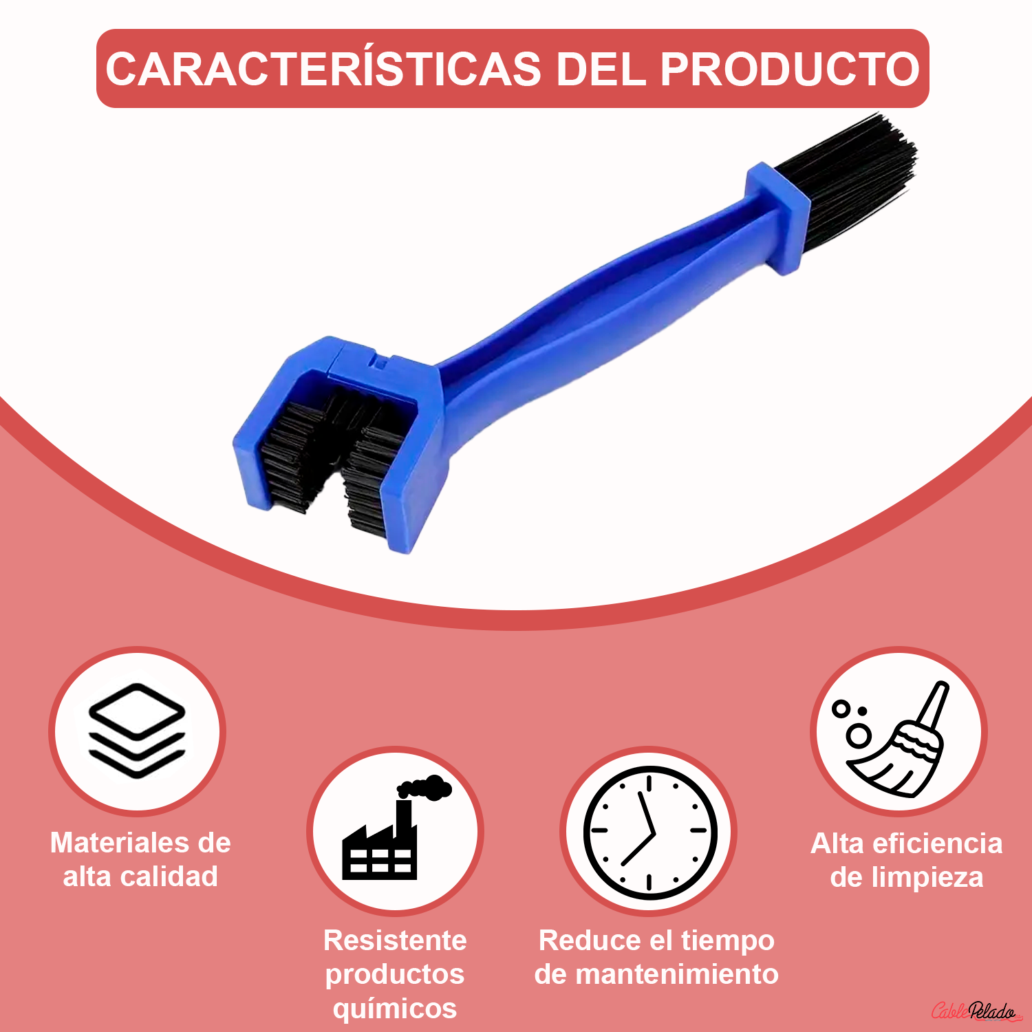 Cepillo Limpiador Cadena Moto Bici Herramienta Limpieza Engranajes  Azul