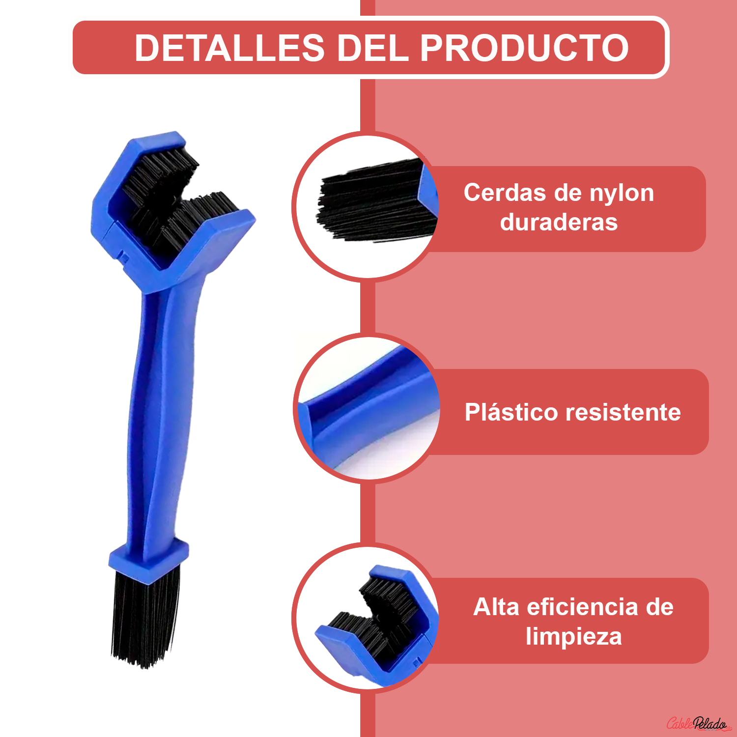 Cepillo Limpiador Cadena Moto Bici Herramienta Limpieza Engranajes  Azul