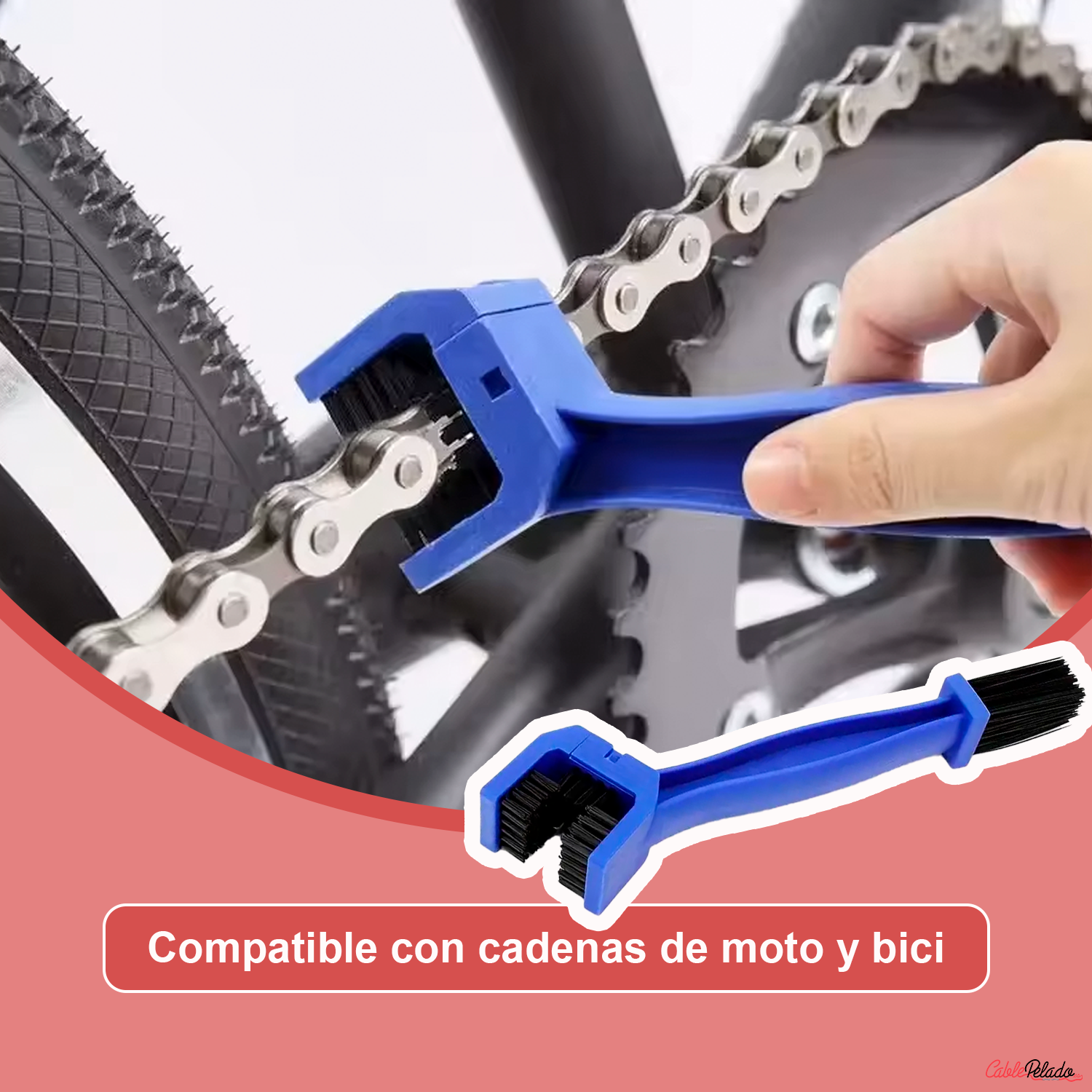 Cepillo Limpiador Cadena Moto Bici Herramienta Limpieza Engranajes  Azul