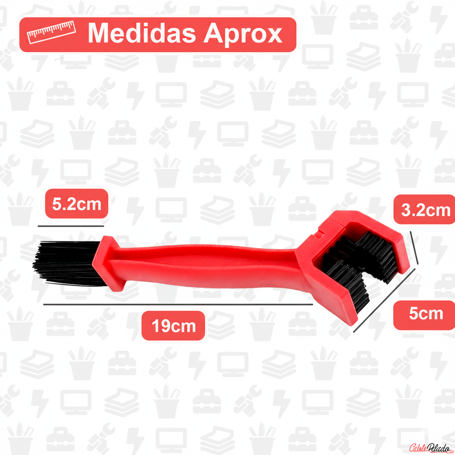 Cepillo Limpiador Cadena Moto Bici Herramienta Limpieza Engranajes  Rojo