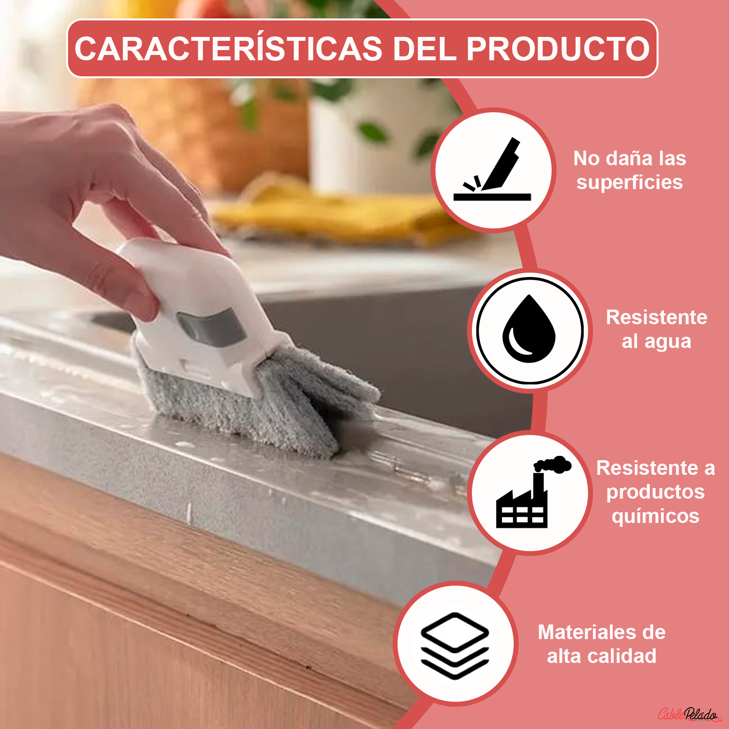 Cepillo para Limpiar Juntas y Limpia Railes Ventanas