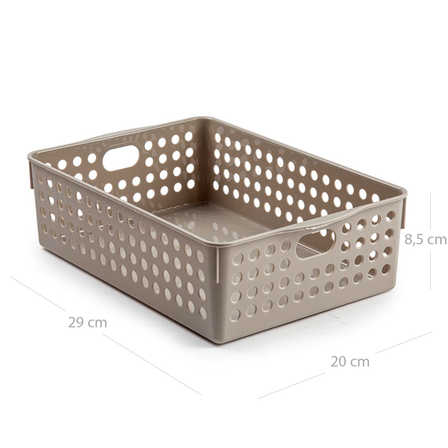 Cesta de almacenamiento organizador plastico 29 cm Beige