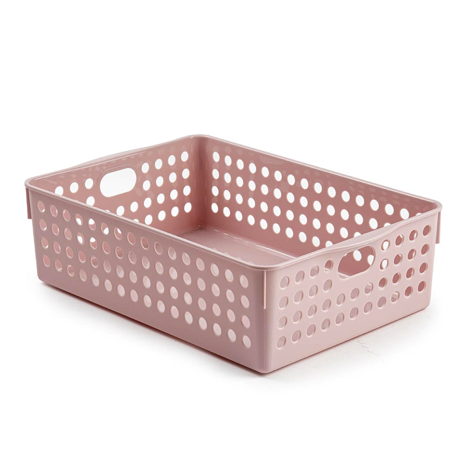 Cesta de almacenamiento organizador plastico 29 cm Rosa