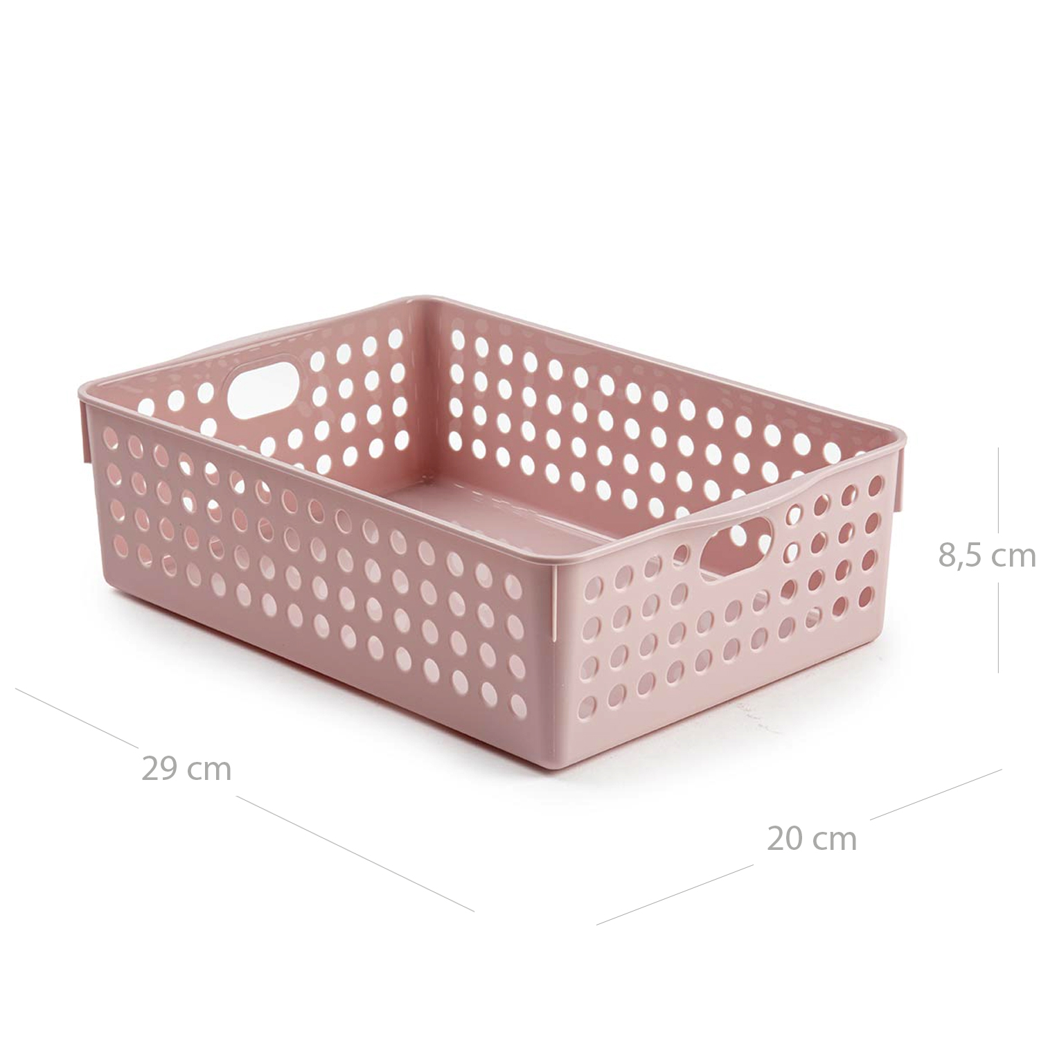 Cesta de almacenamiento organizador plastico 29 cm Rosa