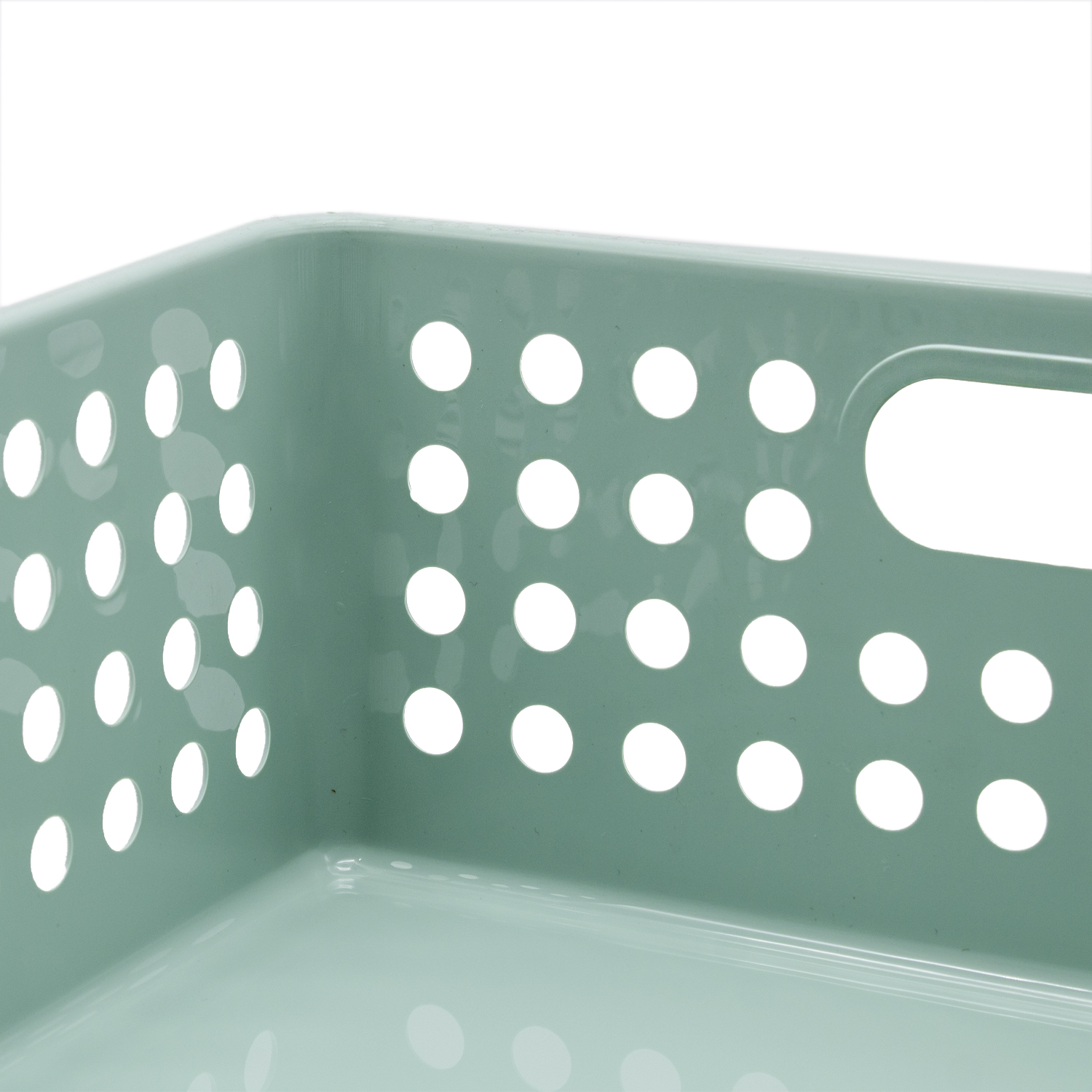 Cesta de almacenamiento organizador plastico 29 cm Verde claro