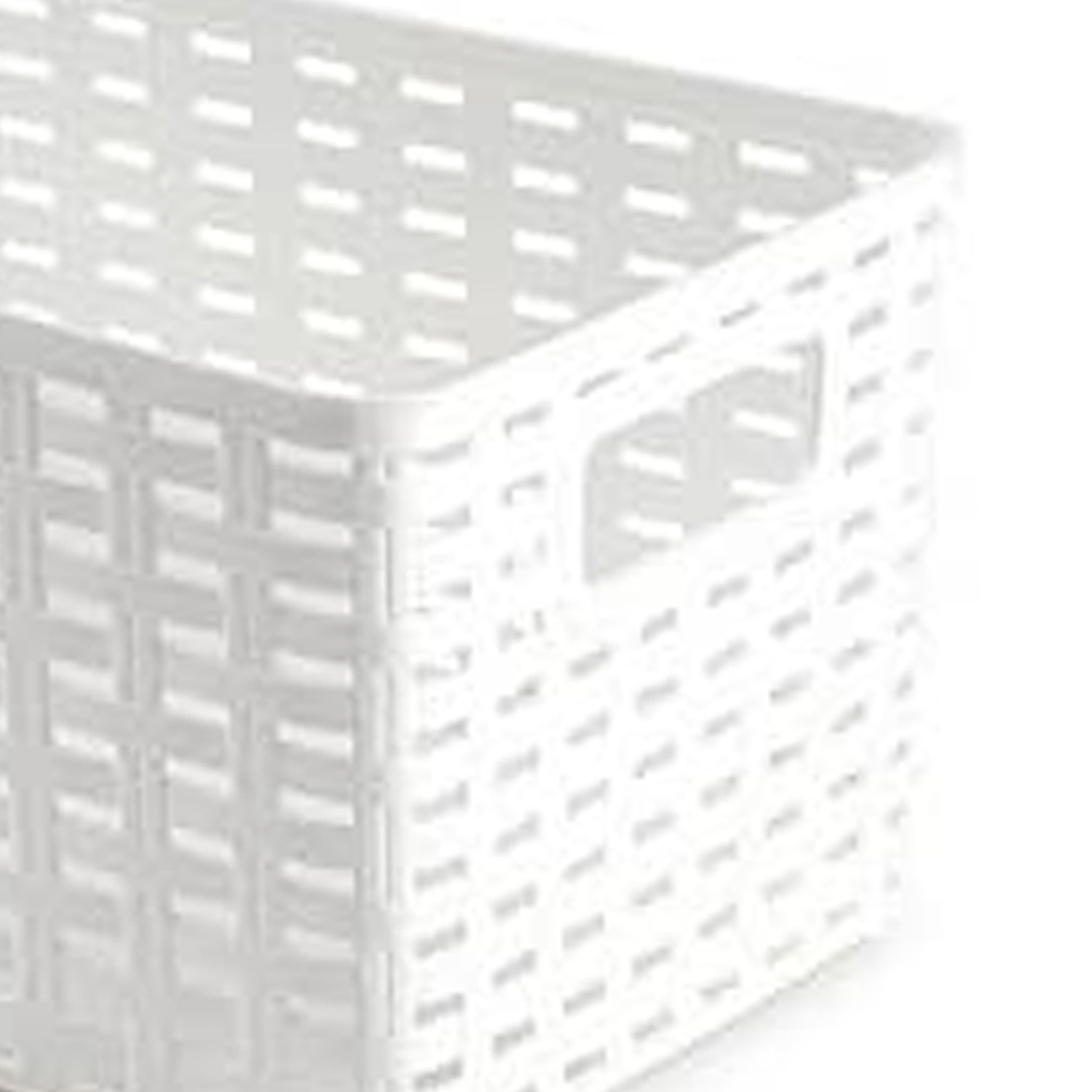 Cesta de almacenamiento organizador Rattan mimbre 10 Litros Blanco
