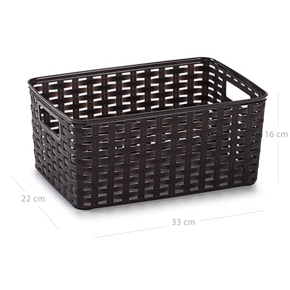 Cesta de almacenamiento organizador Rattan mimbre 10 Litros Wengue