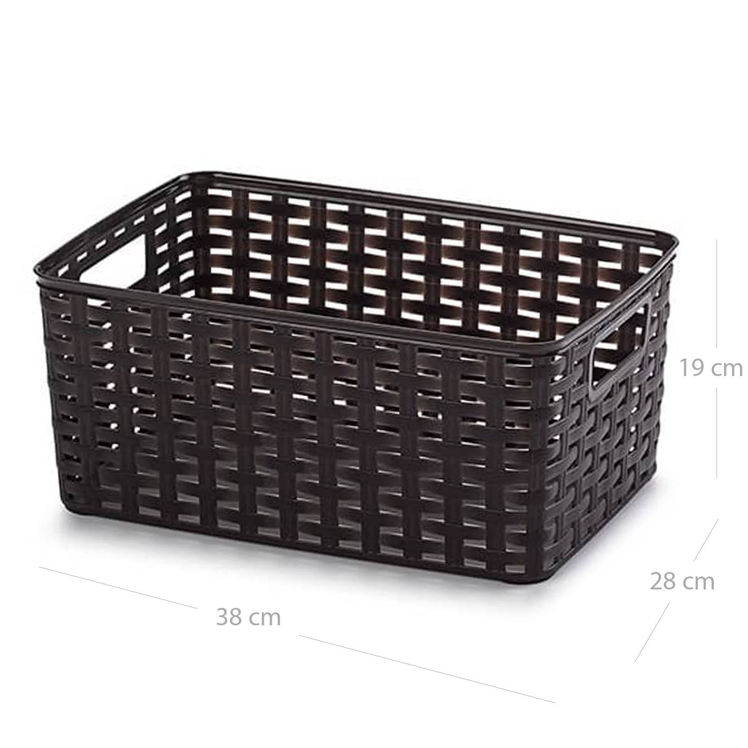 Cesta de almacenamiento organizador Rattan mimbre 18 Litros Wengue