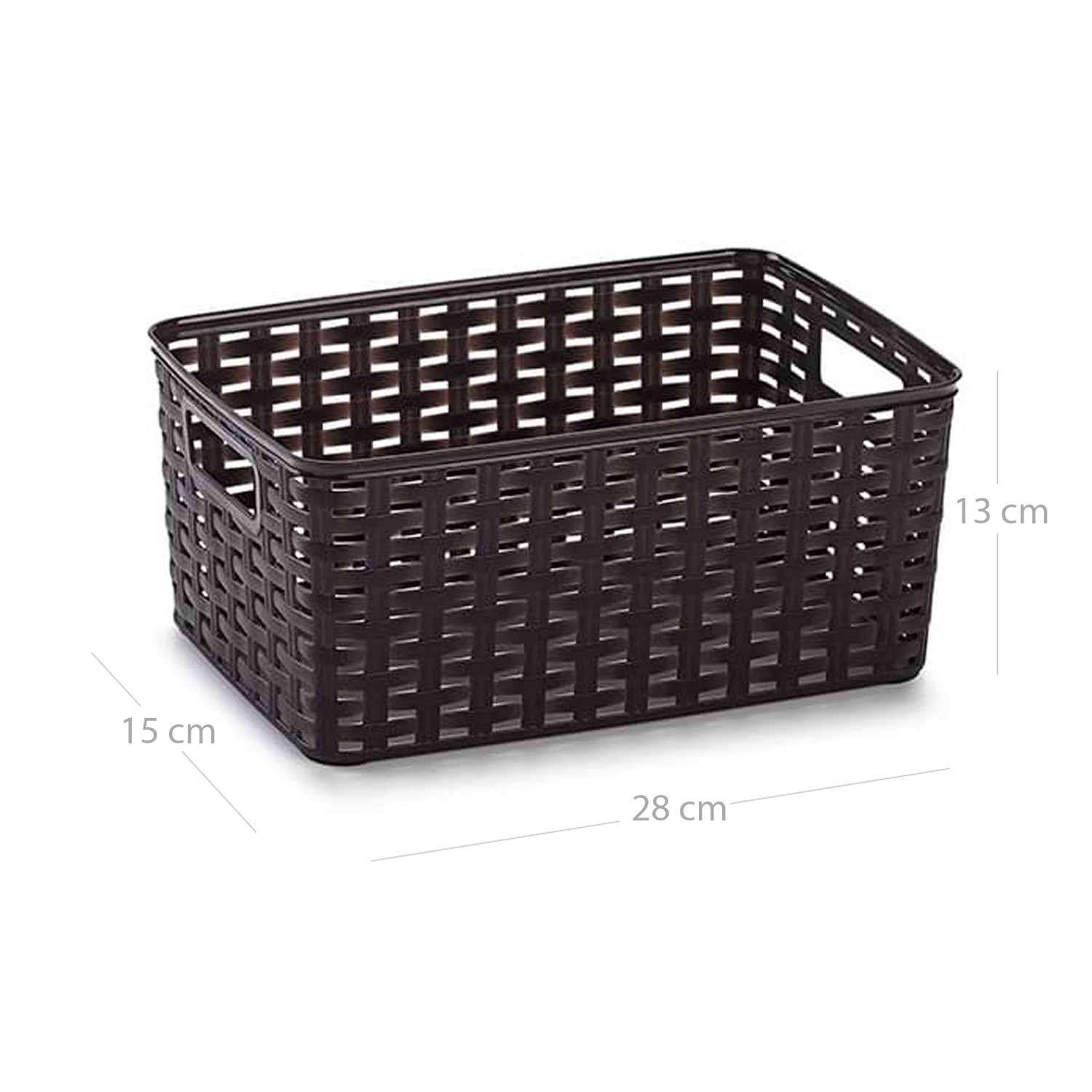 Cesta de almacenamiento organizador Rattan mimbre 5 Litros Wengue