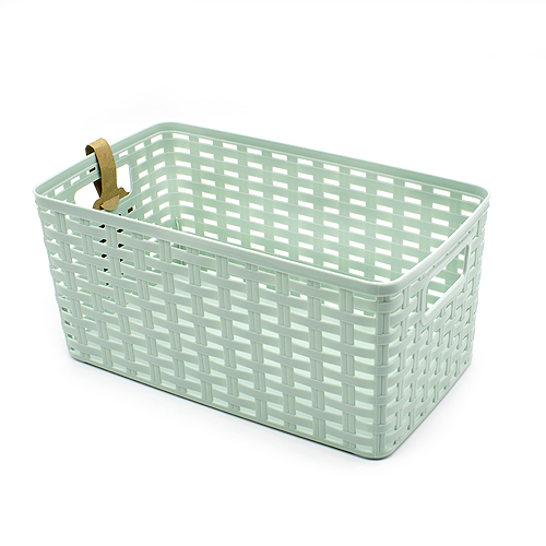Cesta de almacenamiento organizador Rattan mimbre 5 Litros Verde claro