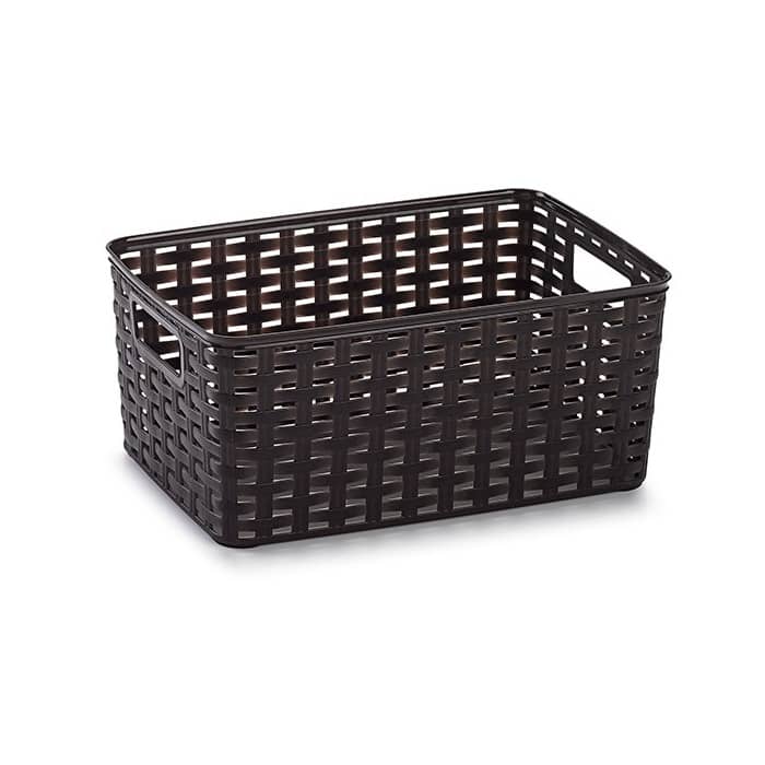 Cesta de almacenamiento organizador Rattan mimbre 10 Litros Wengue