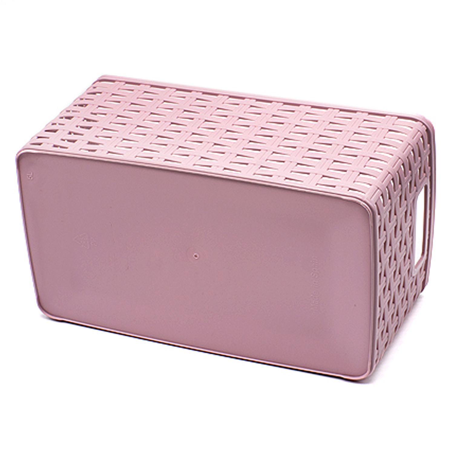 Cesta de almacenamiento organizador Rattan mimbre 10 Litros Rosa claro