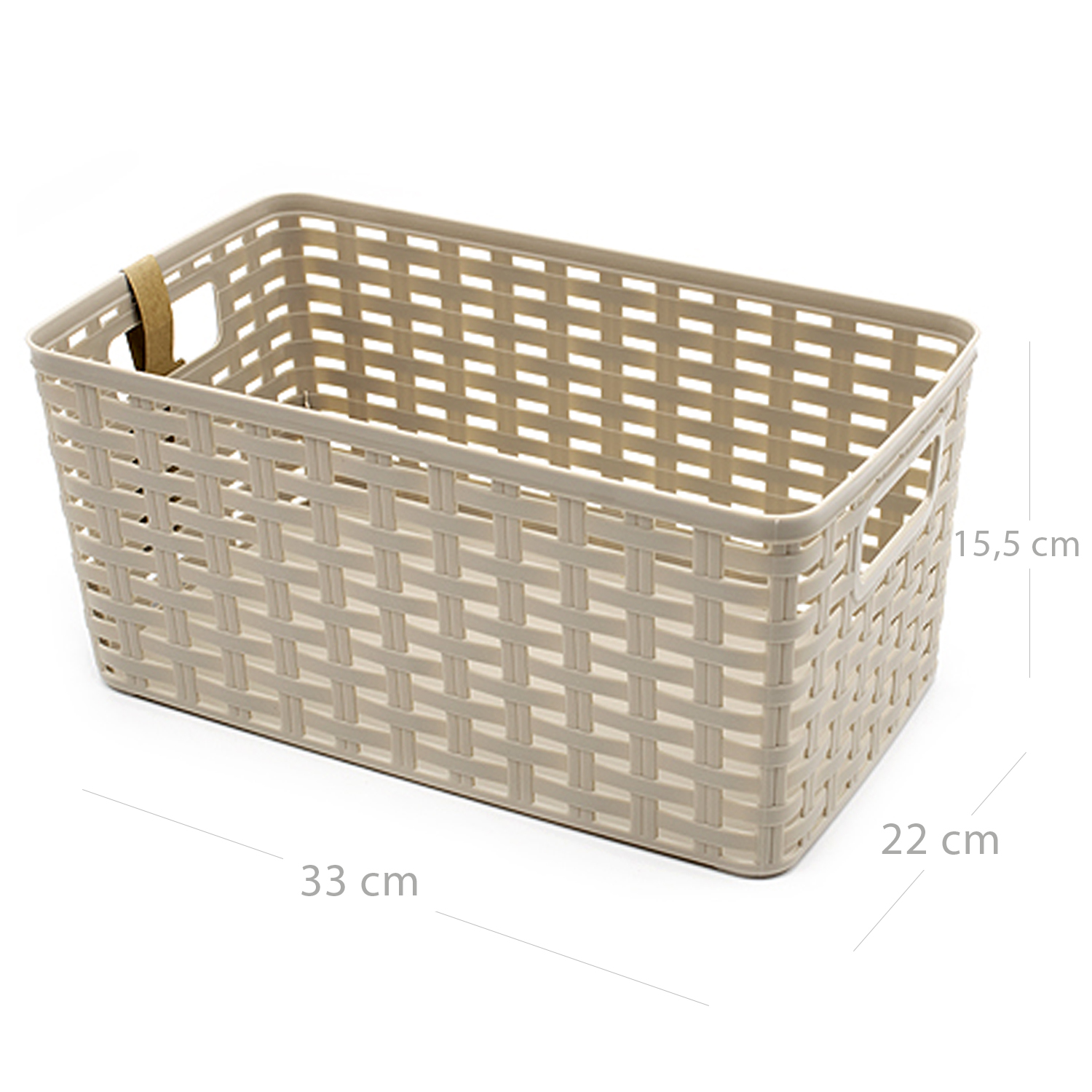 Cesta de almacenamiento organizador Rattan mimbre 10 Litros Beige