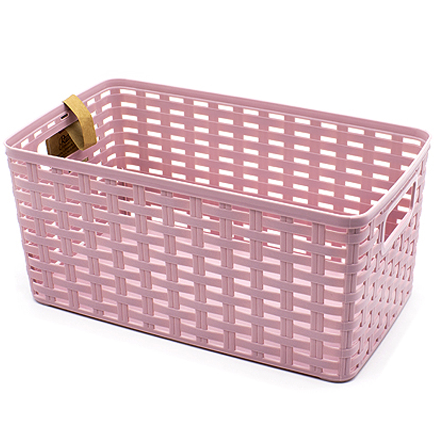 Cesta de almacenamiento organizador Rattan mimbre 18 Litros Rosa