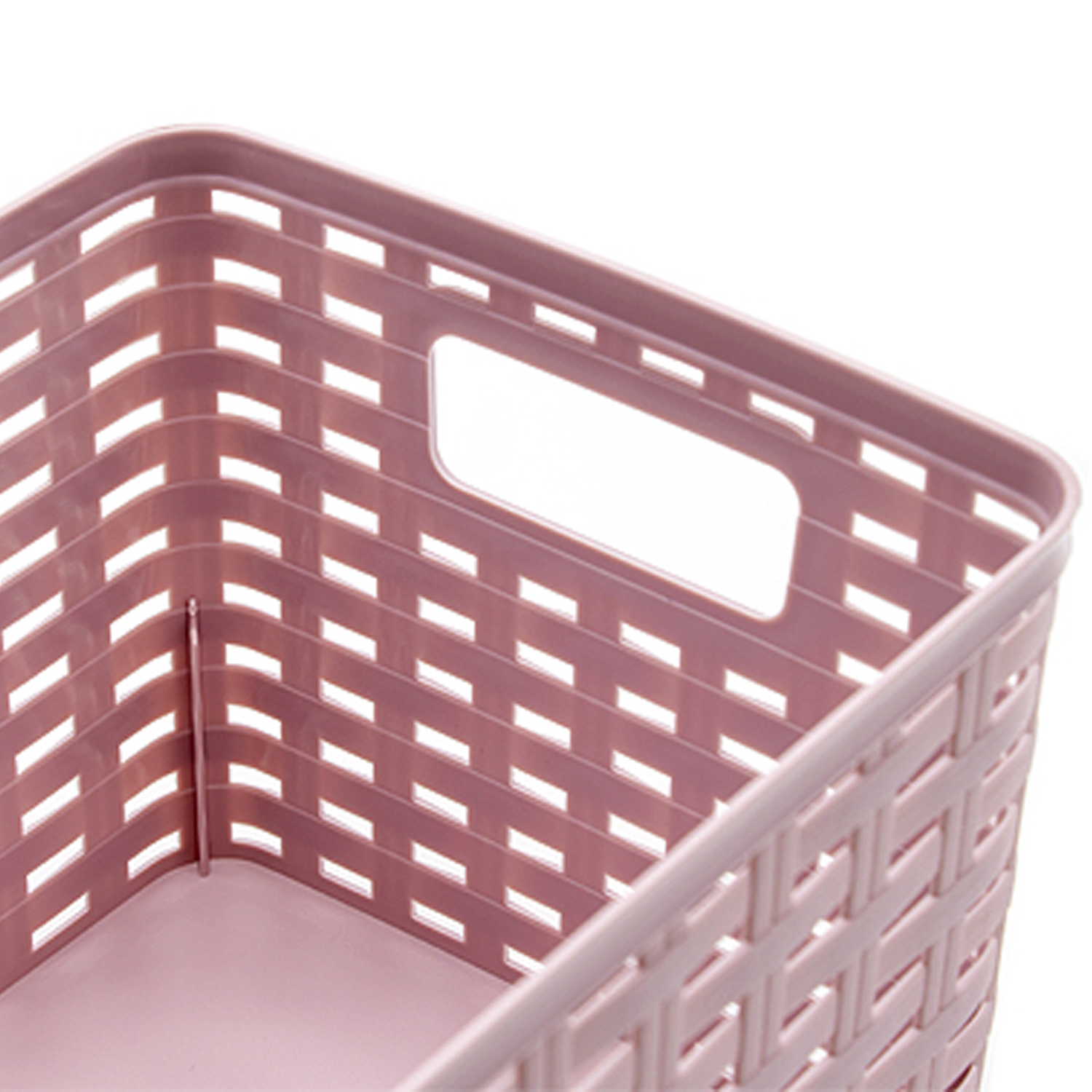 Cesta de almacenamiento organizador Rattan mimbre 18 Litros Rosa