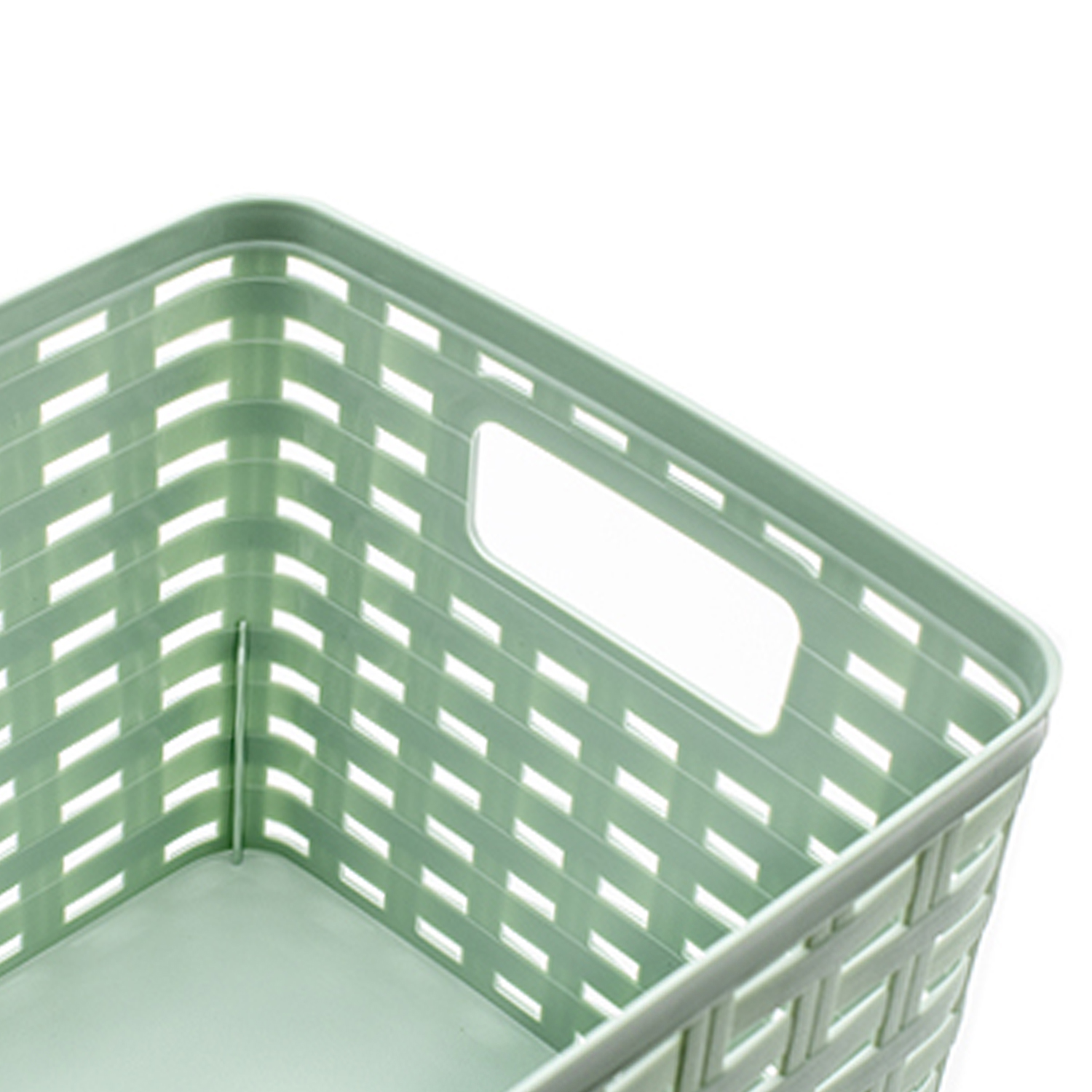 Cesta de almacenamiento organizador Rattan mimbre 18 Litros Verde