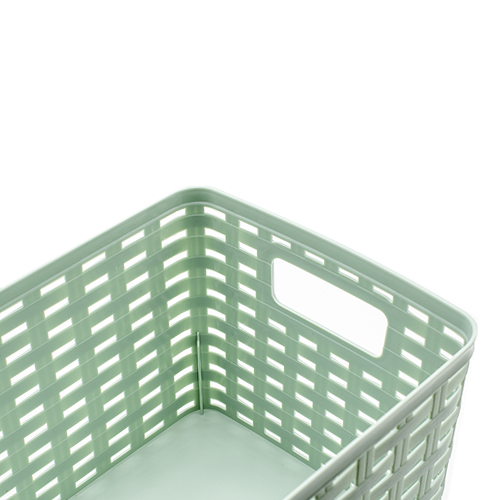 Cesta de almacenamiento organizador Rattan mimbre 5 Litros Verde claro