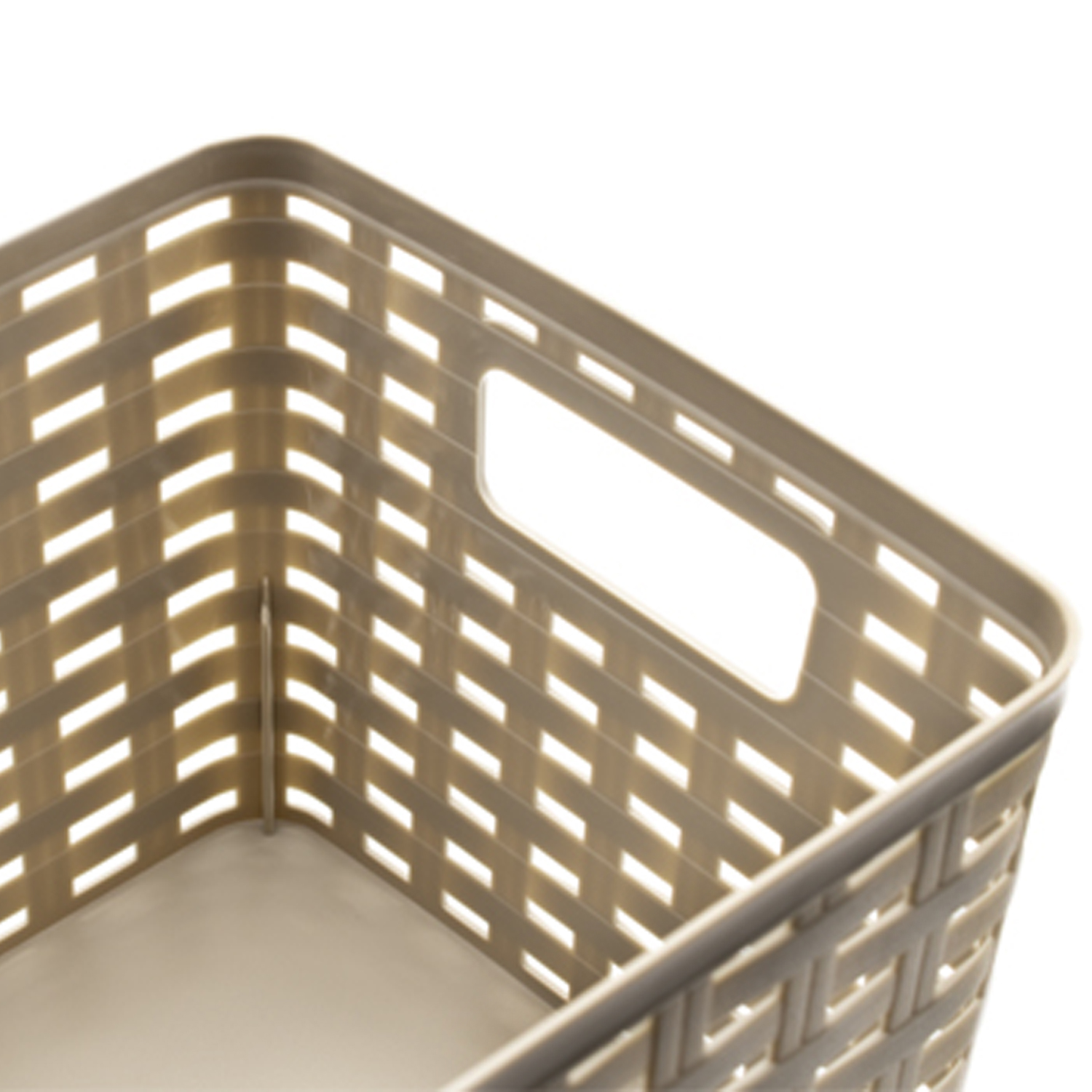 Cesta de almacenamiento organizador Rattan mimbre 18 Litros Beige