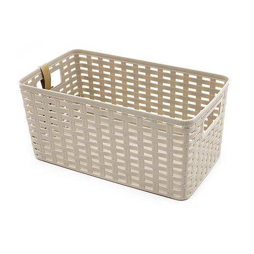 Cesta de almacenamiento organizador Rattan mimbre 5 Litros Beige