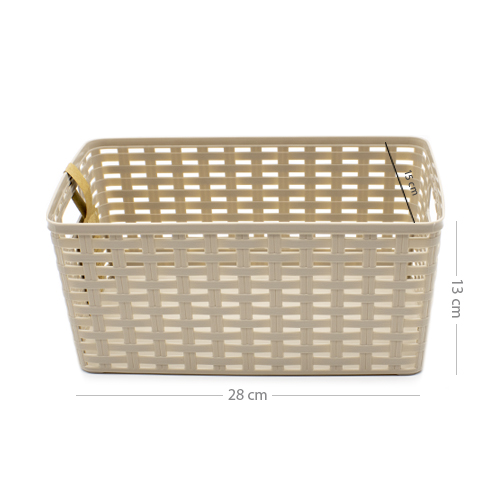 Cesta de almacenamiento organizador Rattan mimbre 5 Litros Beige