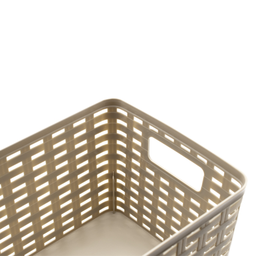 Cesta de almacenamiento organizador Rattan mimbre 5 Litros Beige