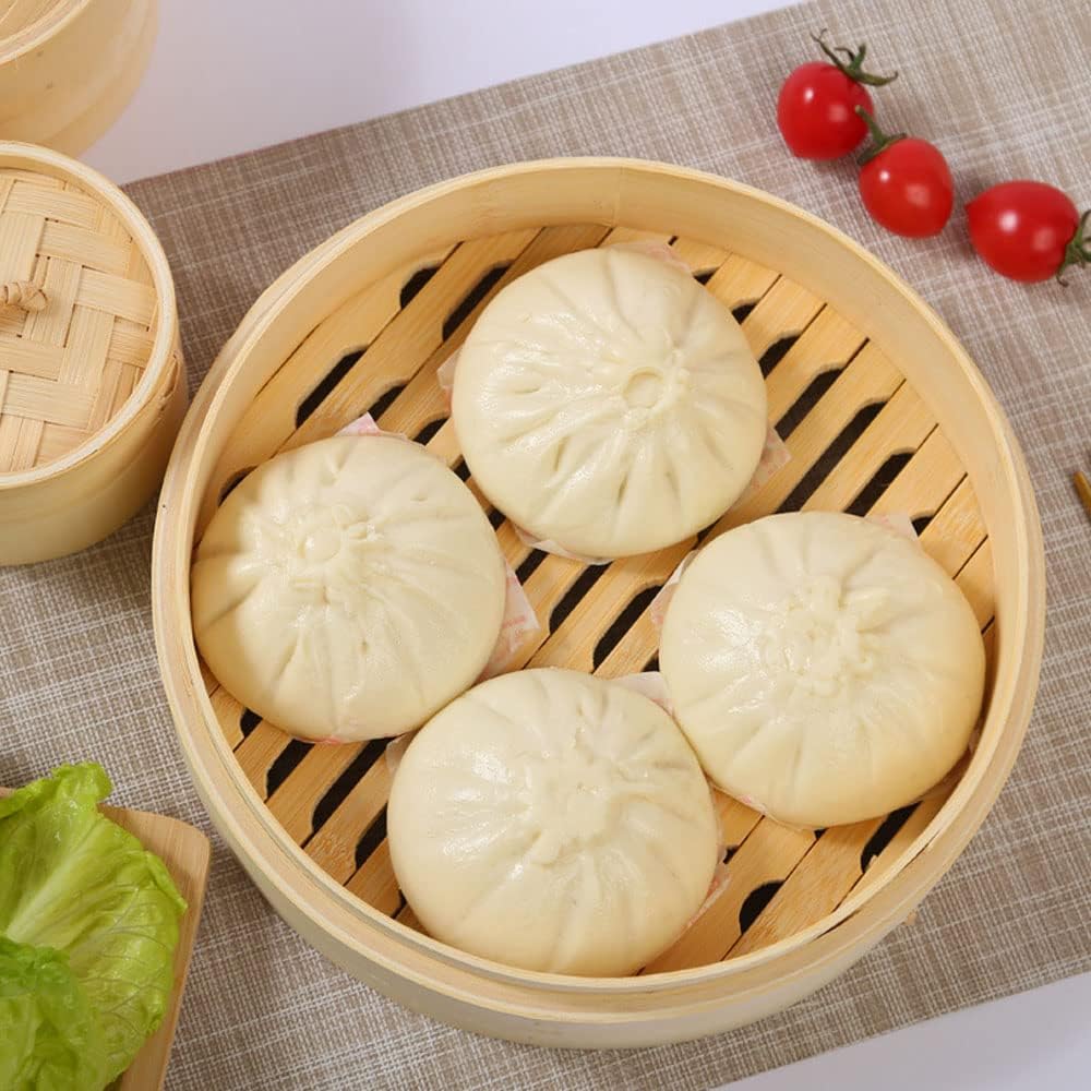 Cesta de Vapor Bambú para Cocinar Asiático 2 pisos 15 cm