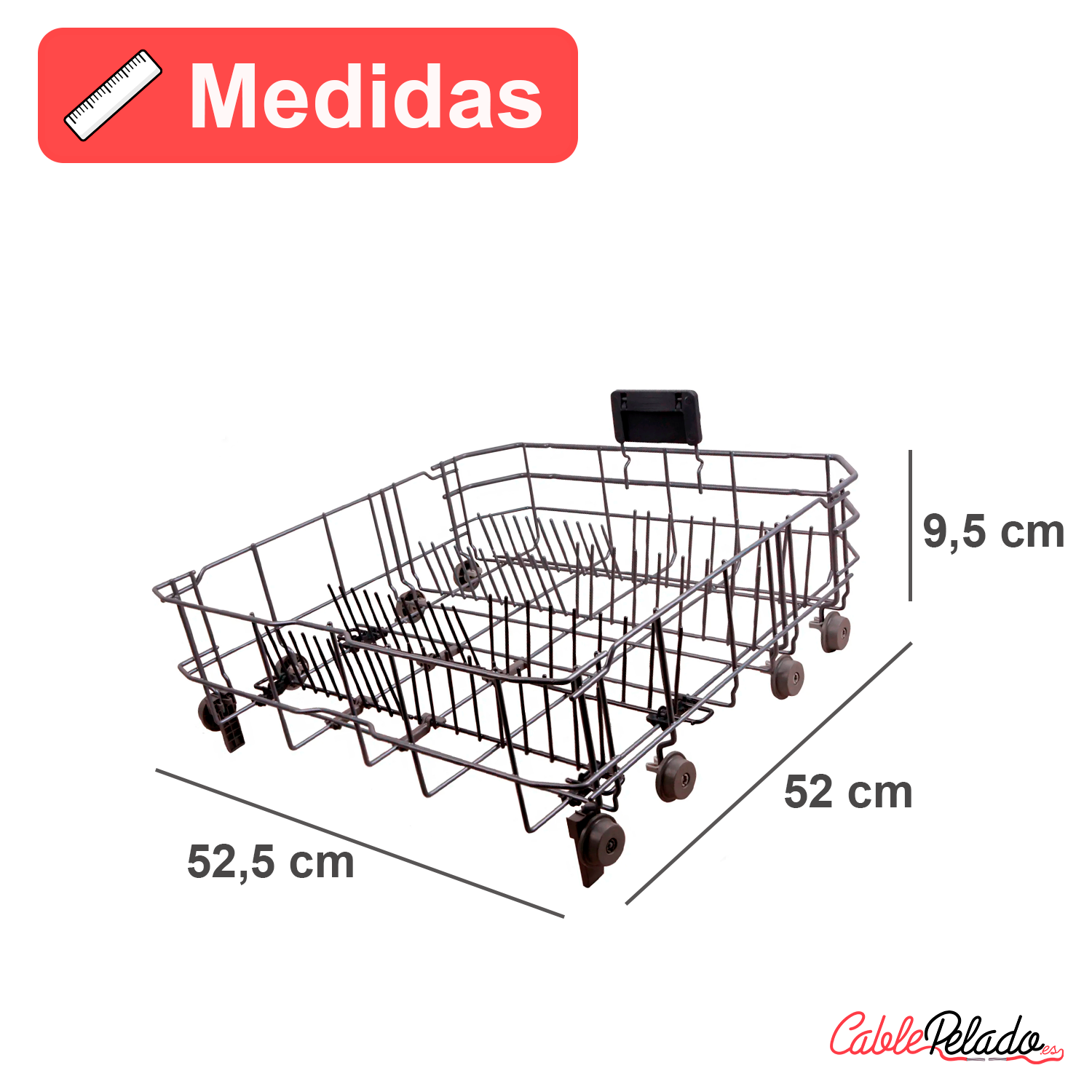 Cesta inferior para lavavajillas beko 1758971200  Gris