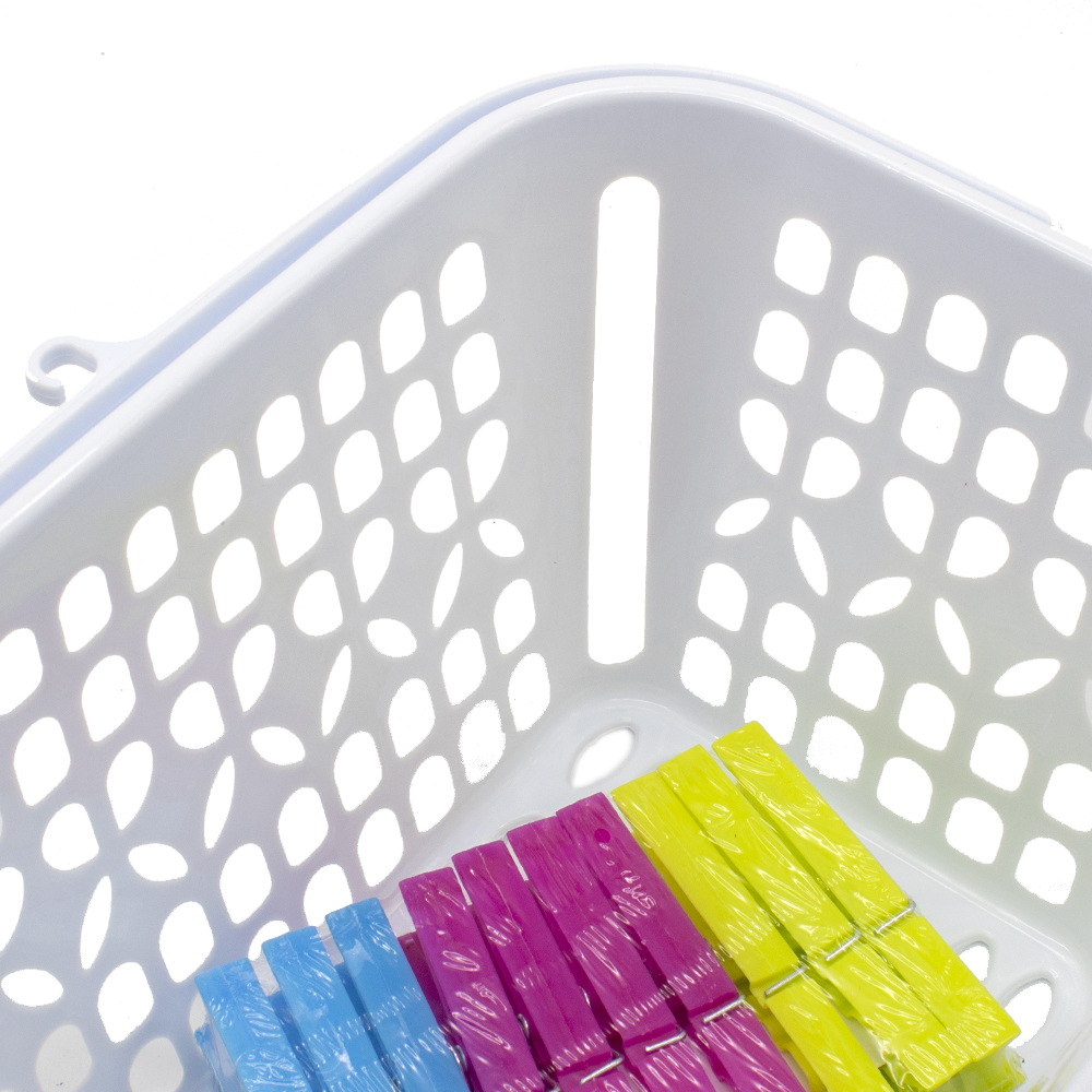 Cesta pinzas de plastico  Blanco